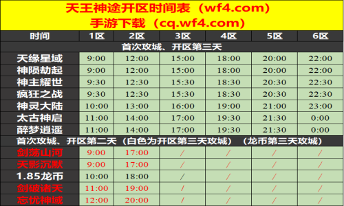 03月23日天王神途手游开服表及合区公告