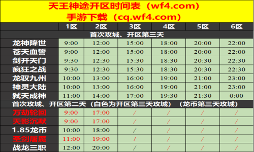 06月16日天王神途手游开服表及合区公告